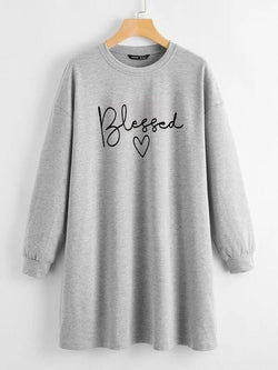 LONG LENGTH SWEATSHIRT GREY BLESSED