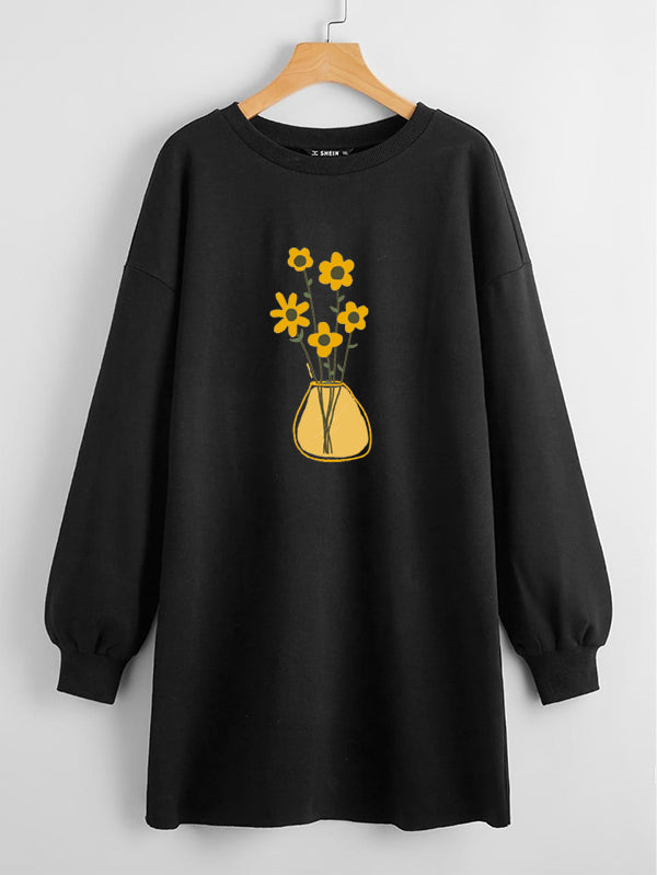 LONG LENGTH SWEATSHIRT SunFlowers Pot