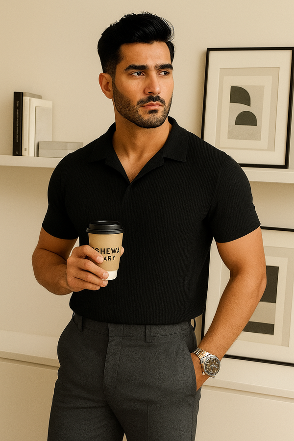 Knitted Polo Black