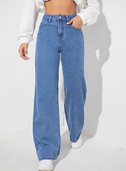 LIGHT BLUE WIDE LEG JEANS