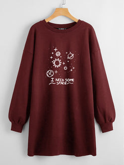 LONG LENGTH SWEATSHIRT MAROON I NEED SOME SPACE