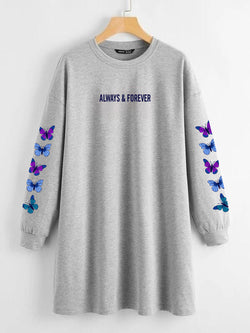 LONG LENGTH SWEATSHIRT GREY ALWAYS & FOREVER