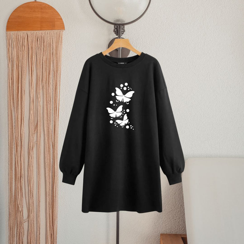 LONG LENGTH SWEATSHIRT Three Butterflies