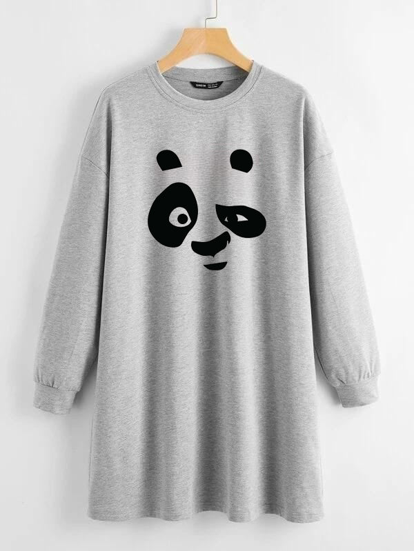 LONG LENGTH SWEATSHIRT GREY KUNG FU PANDA