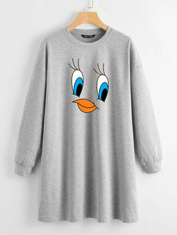 LONG LENGTH SWEATSHIRT GREY TWEETY