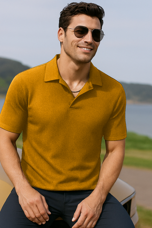 Knitted Polo Mustard