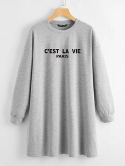 LONG LENGTH SWEATSHIRT GREY CEST LA VIE