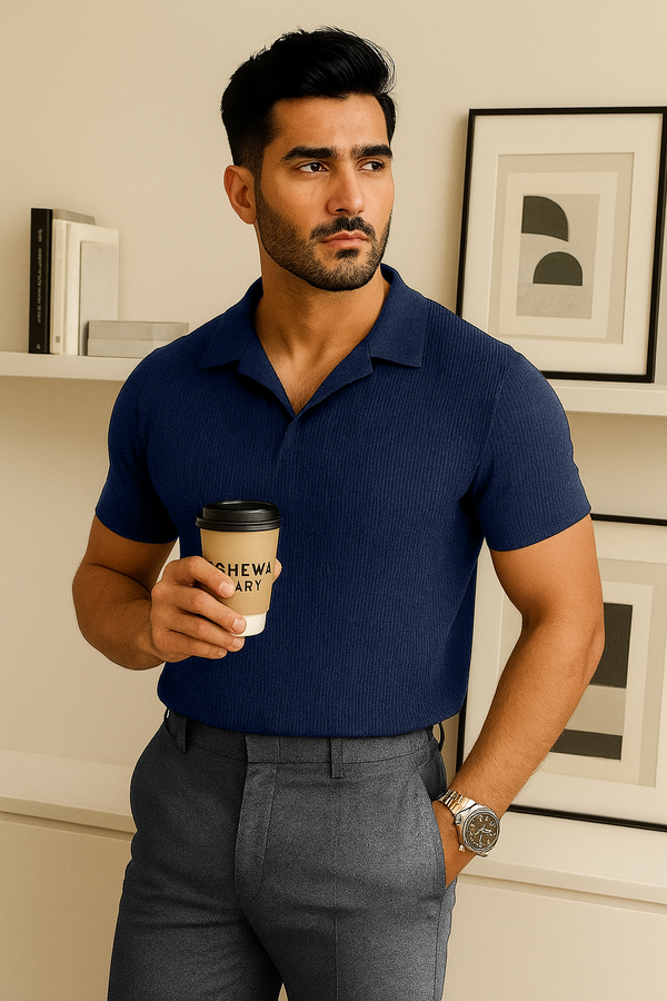 Knitted Polo Navy