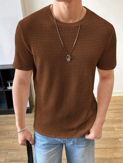 Waffle Knit Tshirt Brown