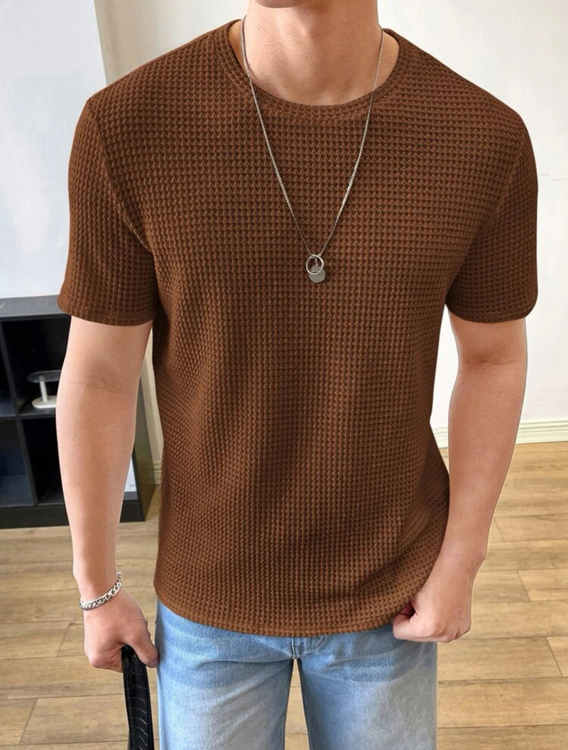 Waffle Knit Tshirt Brown