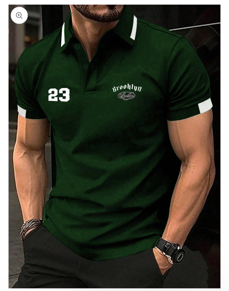 Manfinity Homme Polo Shirt Brooklyn In Bottle Green