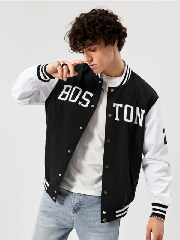 Black Boston Baseball Jacket