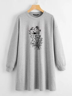 LONG LENGTH SWEATSHIRT Floral