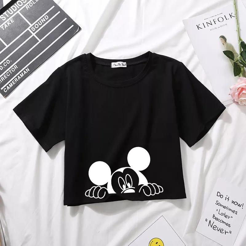 HELLO MICKEY BLACK CROPTOP