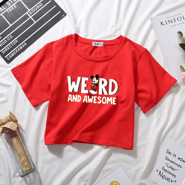 WEIRD AND AWESOME RED CROPTOP