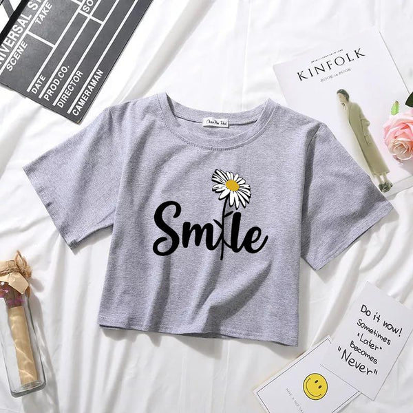 SMILE GREY CROPTOP