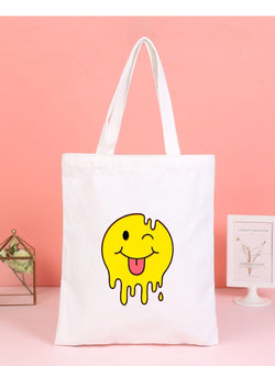 SMILEY TOTE BAG BEIGE