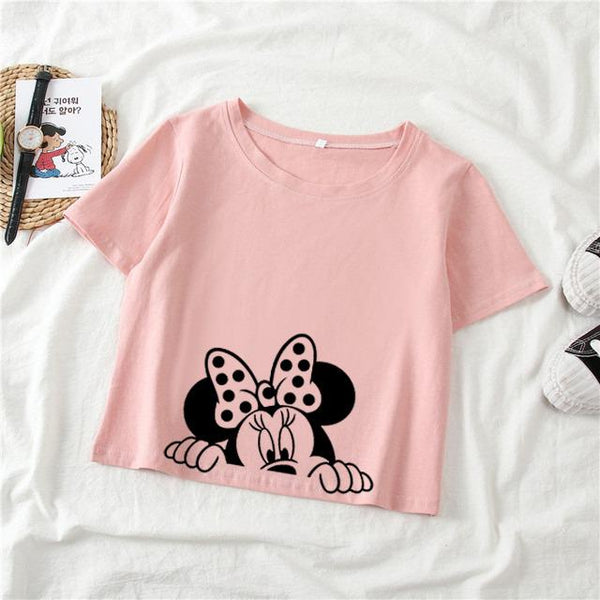 HELLO MINNIE PINK CROPTOP