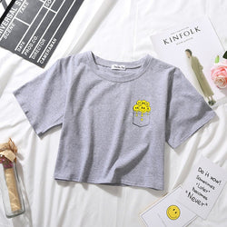 SMILEYS GREY CROPTOP