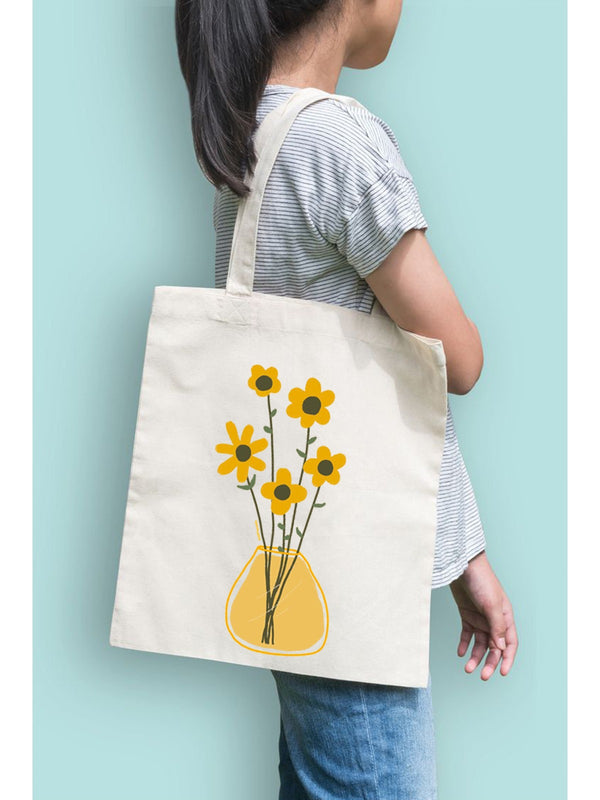 SUNFLOWER TOTE BAG BEIGE