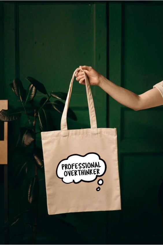 PROFESSIONAL OVERTHINKER TOTE BAG BEIGE