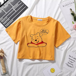 KEEP SMILING POOH MUSTARD CROPTOP