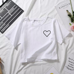 HEART OUTLINE WHITE CROPTOP