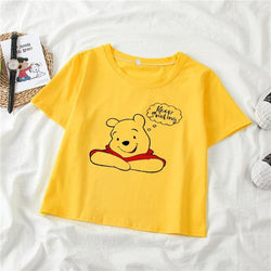 KEEP SMILING POOH YELLOW CROPTOP