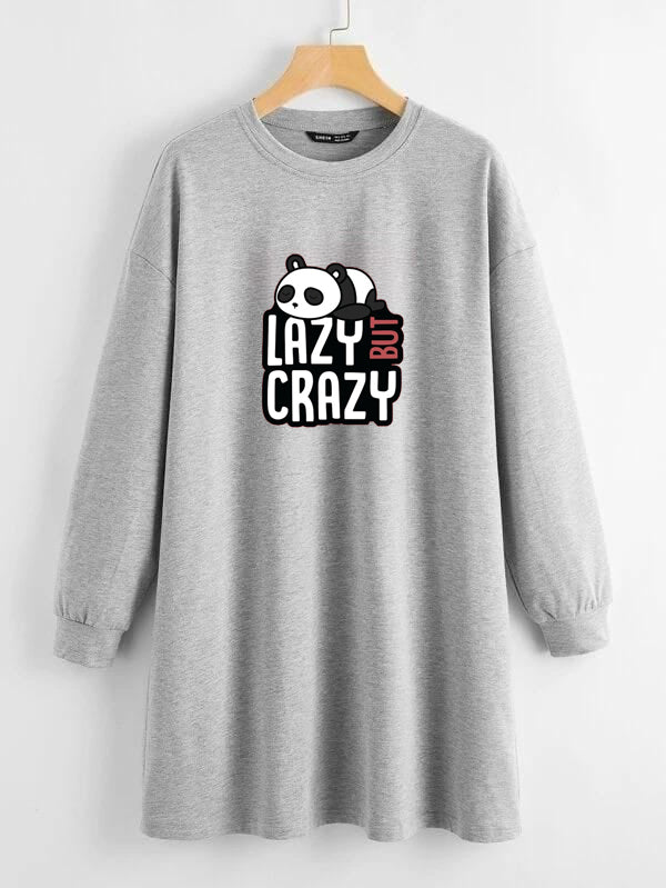 LONG LENGTH SWEATSHIRT Lazy But Crazy