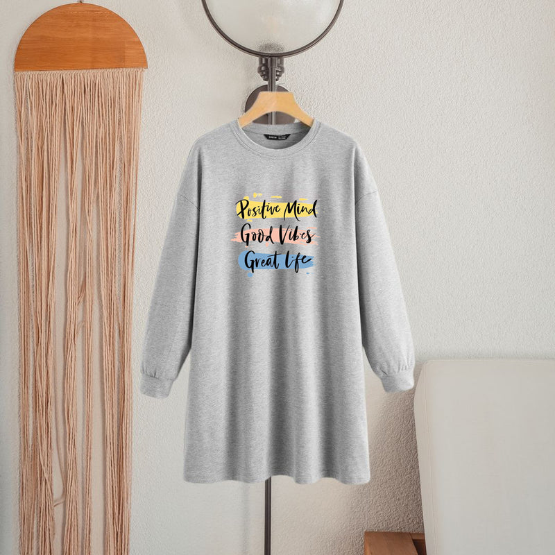 LONG LENGTH SWEATSHIRT Positive Mind