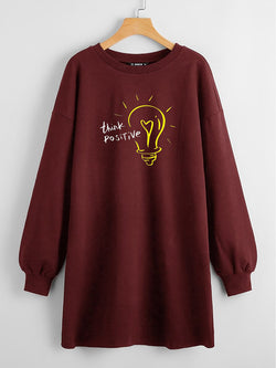 LONG LENGTH SWEATSHIRT Think Positive